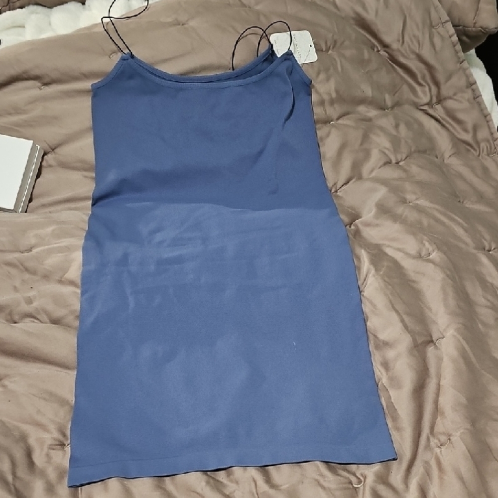 Blue Spaghetti Strap Night Shirt